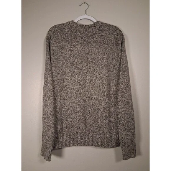 Eddie Bauer Mens XL Fisherman Sweater 100% Cotton 2 Button Crew Neck Knit Grey - Picture 3 of 7